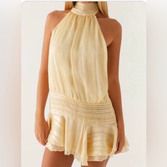 Peppermayo Cream Halter Mini Dress - Picture 1 of 3